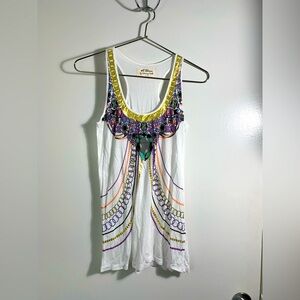 Torn by Ronny Kobo, white, colorful, printed, women’s tank top. S